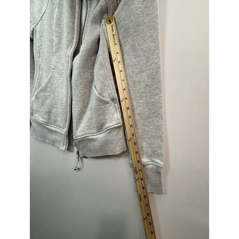 Lululemon Scuba Hoodie Women Size 4 Heather Gray Full Zip Jacket Thumbholes - Picture 13 of 16
